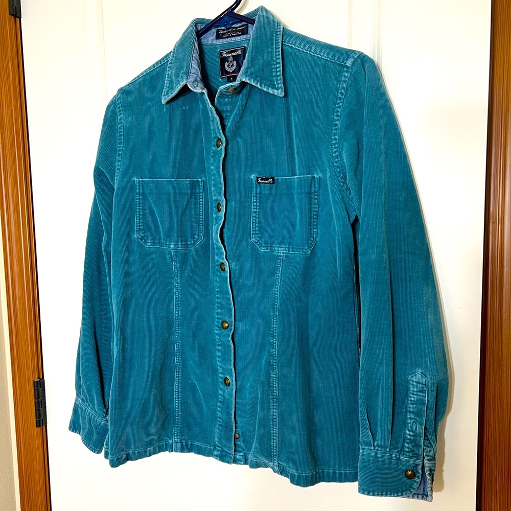 Teal Corduroy blouse